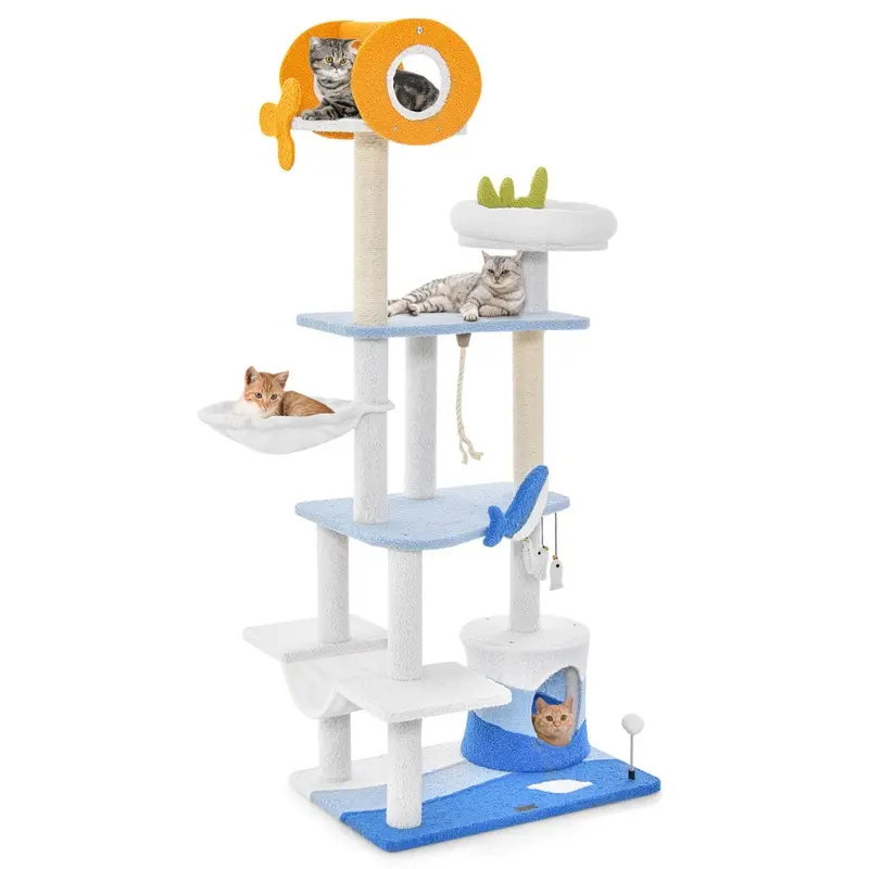 Costway Tall Cat Tree Tower Multi-Level Cat Activity Center Large