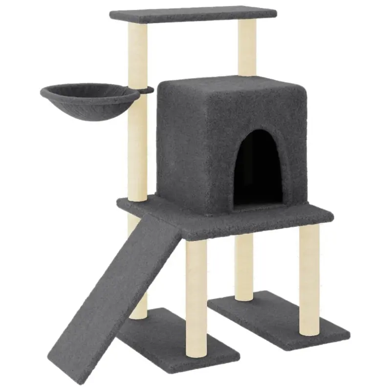 New Vidaxl ( ) Cat Tree Cat Tower With Sisal Scratching Posts Cat Cando Dark/Grey/Light