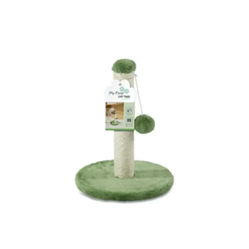 B&Q Green M-Pets My First Cat Tree Pompom Small