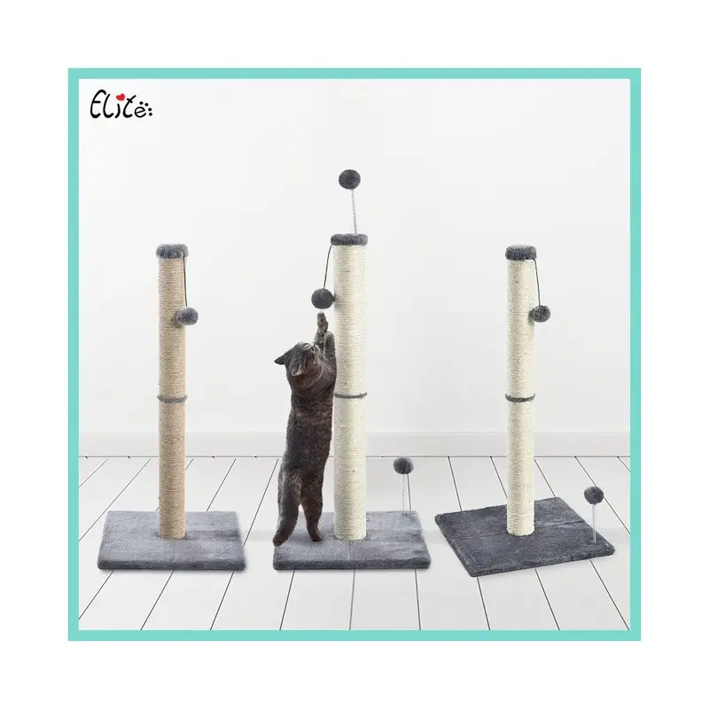 ELITE Cat Scratching Post Claw Scratcher with Sisal Rope Teaser Ball for Pet