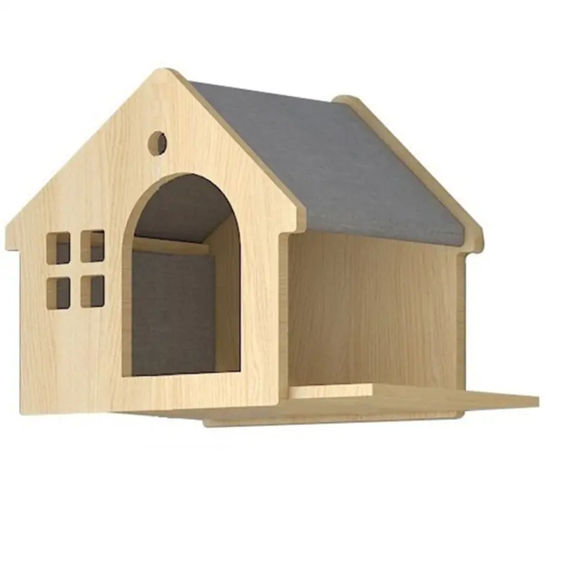 Villa Cat Bed, Wall-Type Cat Bed, Solid Wood Cat Wall Shelf B Small
