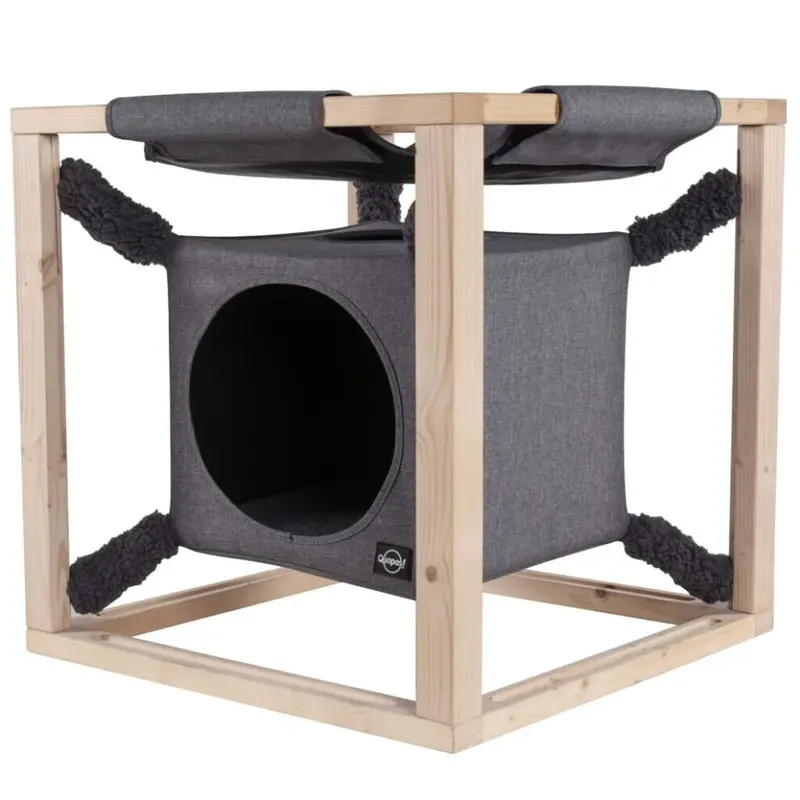 Quapas! Grey Cat Bed With Hammock M Animal Pet Supply House Cat Furniture