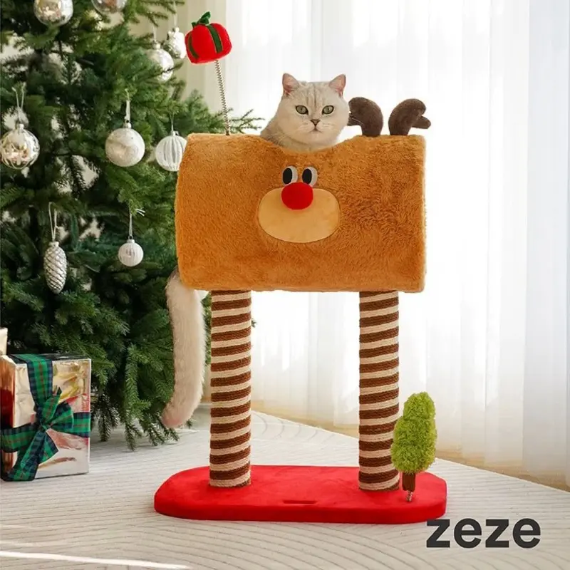 Zeze Red Christmas Deer Cat Frame Small