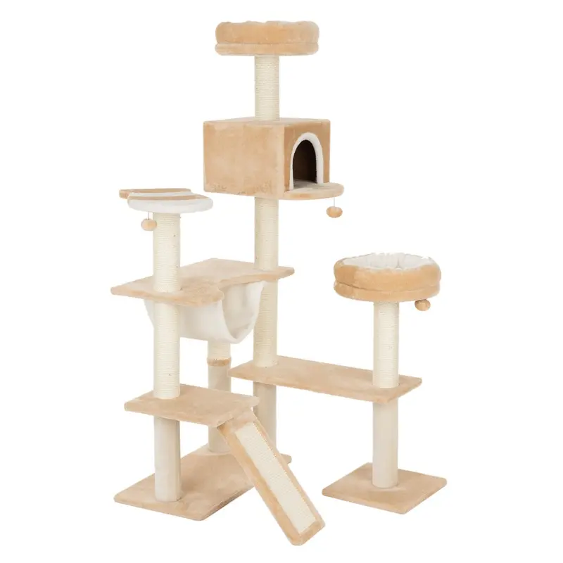 Zooplus Exclusive Gingerbread House Cat Tree With Ladder - Beige