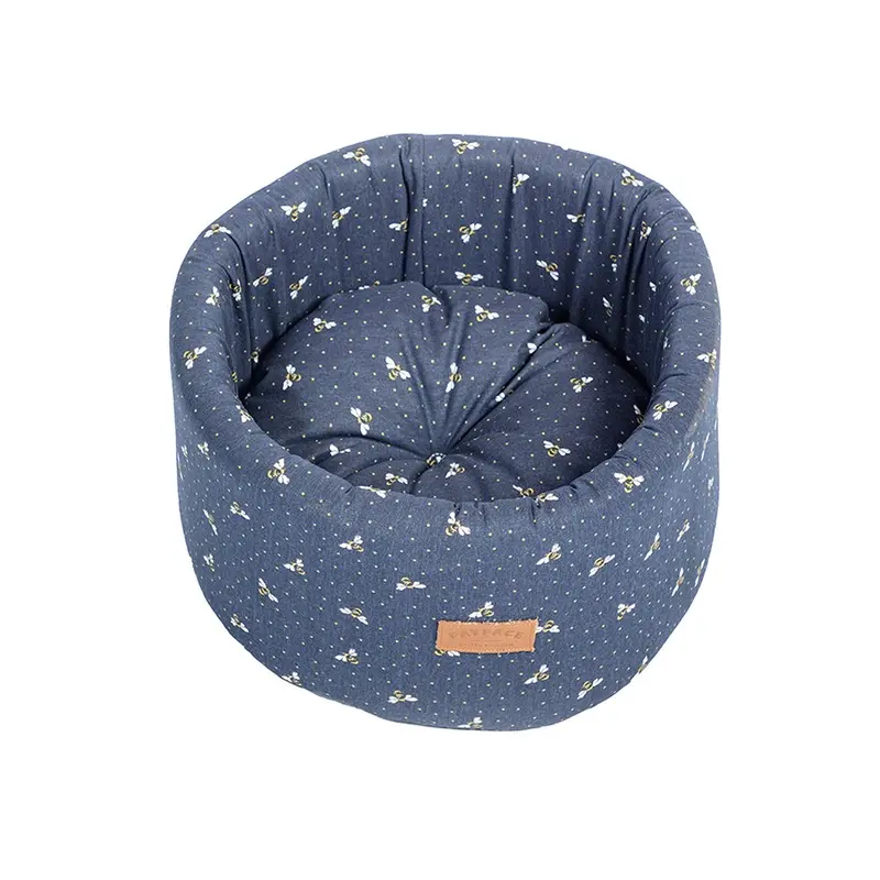 Danish Design Fatface Spotty Bees Cosy Cat Bed Navy Medium