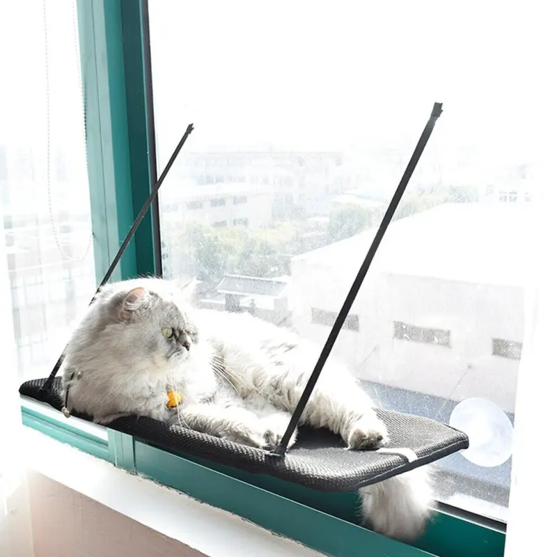 New Zech (Green) Window Hanging Sucker Type Plastic Cat Hammock Green