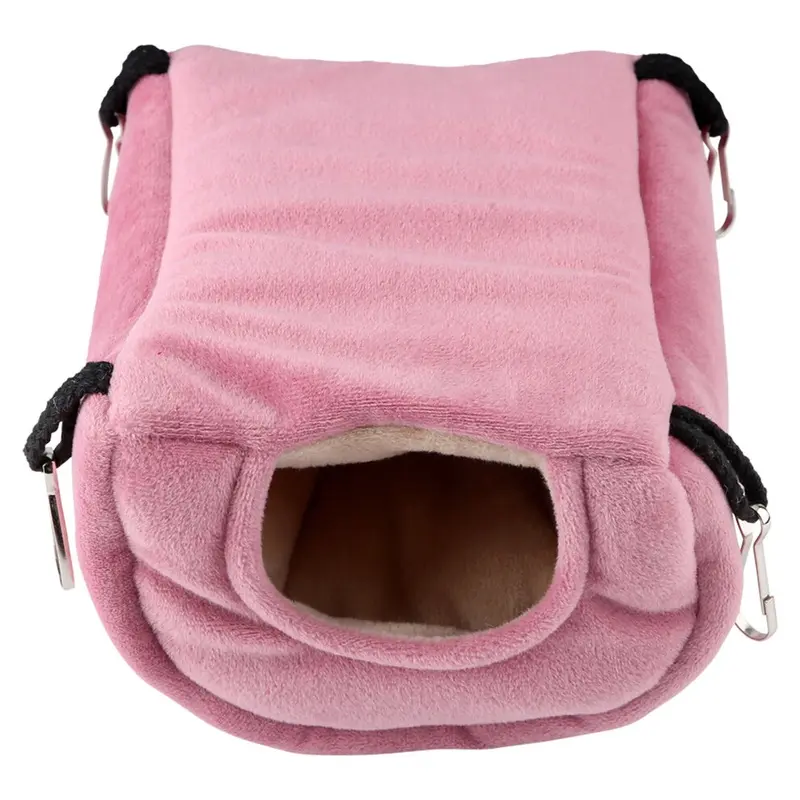 Windproof Warm Parrot Nest Plush Hammock Hanging Swing Bed Cave for Pet Bird (L)