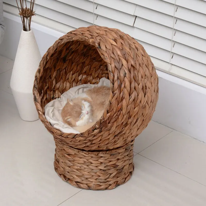 Comfortable Kitten Cat House Bed Pet Furniture Cushion Rattan, Best