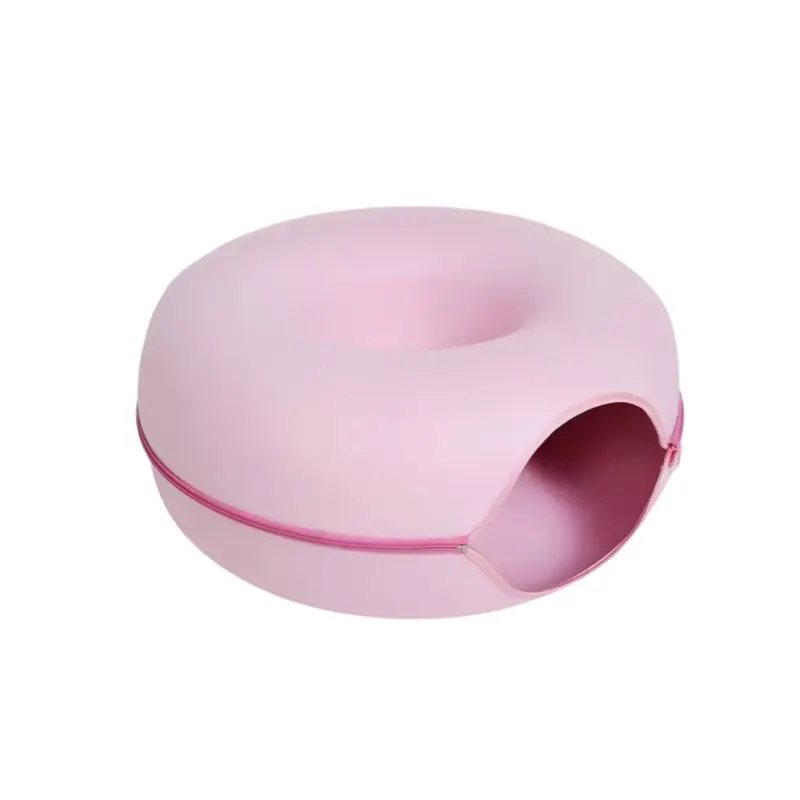 Hod Pets Pink (M) Pet Bed Cat Tunnel Dual Use Indoor Kitten Toys