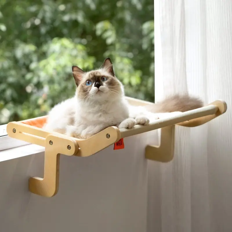 Robotime Orange Mewoofun Cat Window Perch Cats Hammock Hanging Bed (Orange) Size 7.09