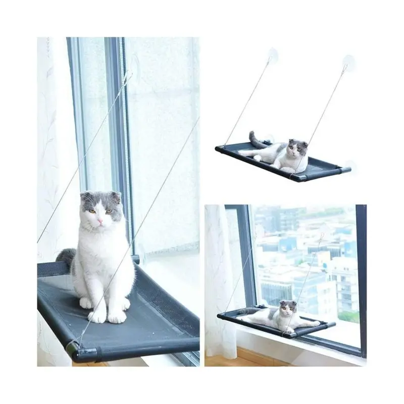 Zeuxo Pet Cat Bed Window Hammock Perch Basking Cushion Bed Pet Hanging Shelf Seat