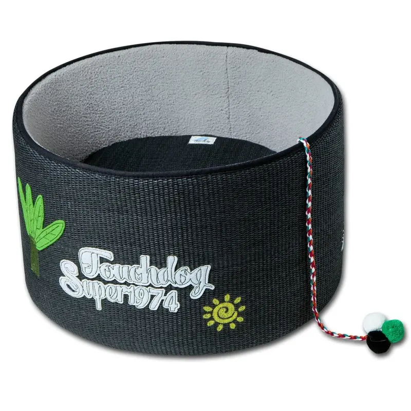 Touchcat Claw-Ver Nest Rounded Scratching Cat Bed W Teaser Toy One Si