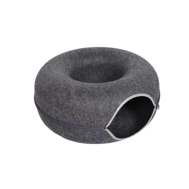 Hod Pets Dark/Grey (M) Pet Bed Cat Tunnel Dual Use Indoor Kitten Toys