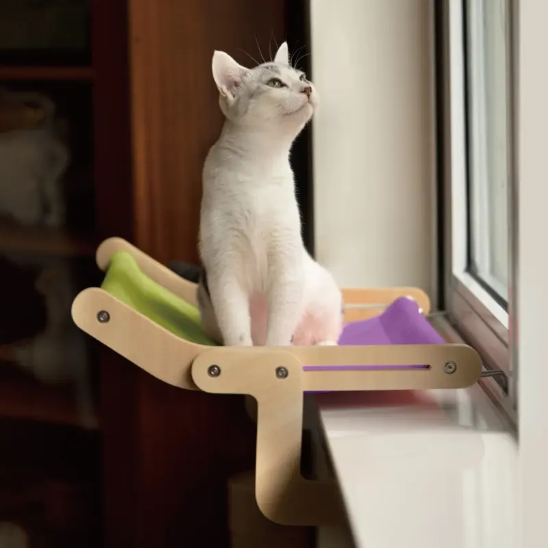 Robotime Purple Mewoofun Cat Window Perch Cats Hammock Hanging Bed (Purple) Size 7.09