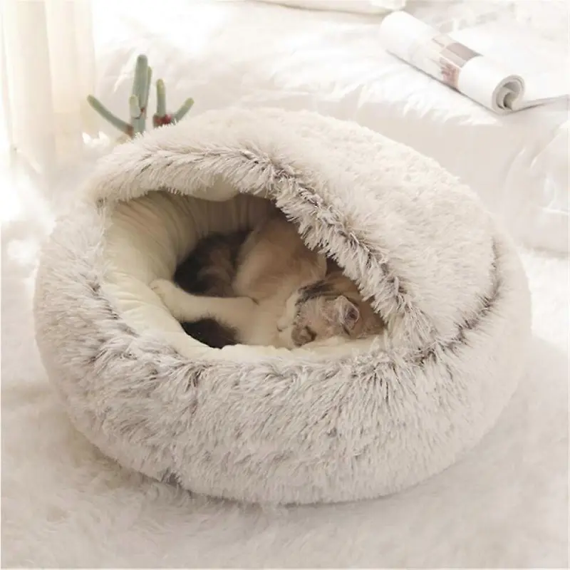 Brown (As Show, One ) 1Pcs Cat Nest-+Plush-50*50Cm Size 1