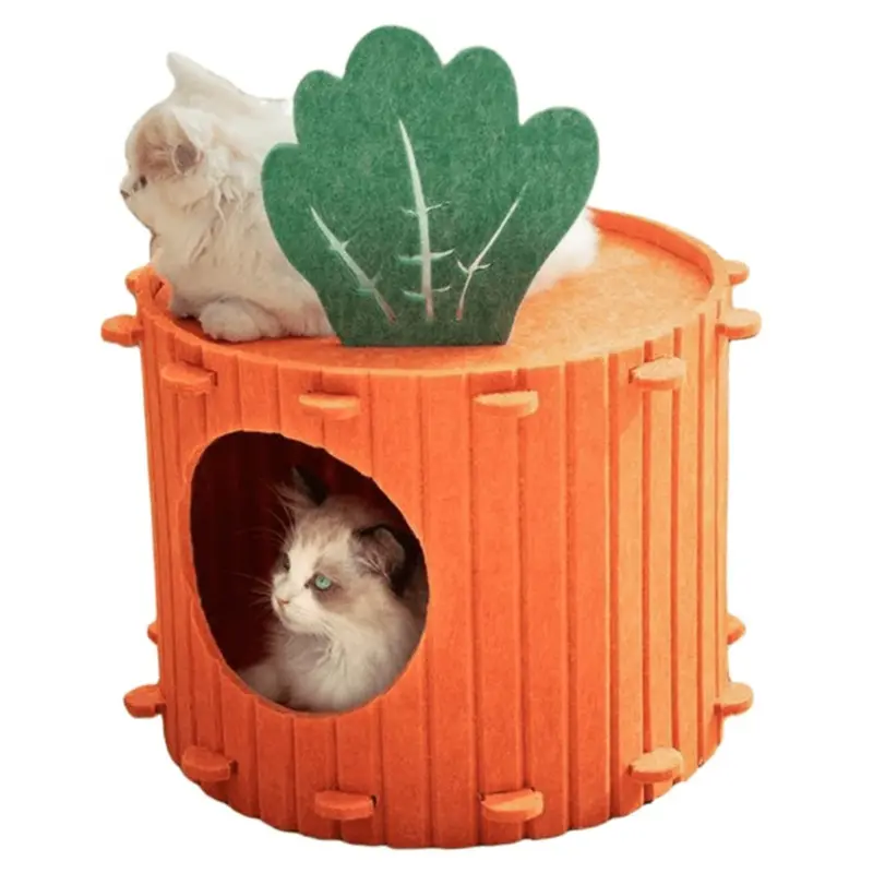 Cute Pet Bed Detachable Cat Hideaway Cave Cat Condo B Large