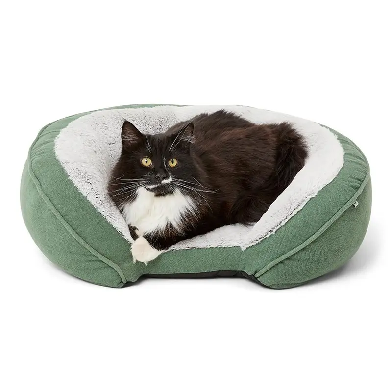 Noble Memory Foam Oval Cat Bed Green