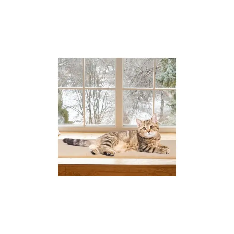 Pet Prime Beige Cat Window Perch,Cat Window Bed Mat, Lying Mat For Windowsil 90X28cm