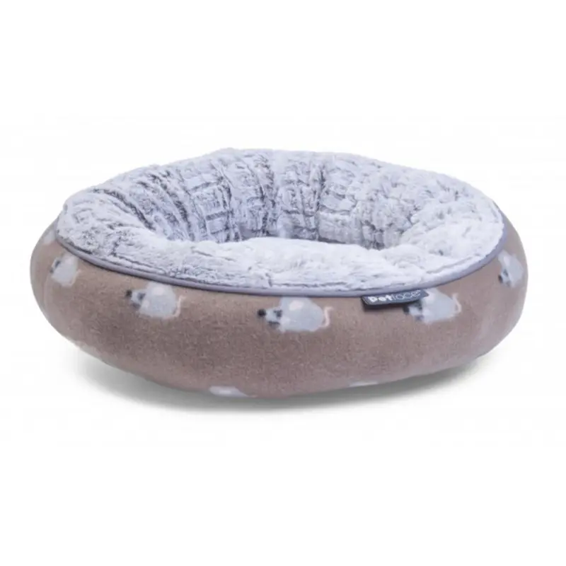 Petface Angry Mouse Donut Cat Bed Cosy Faux Fur Kitten Cushion Bedding 44cm