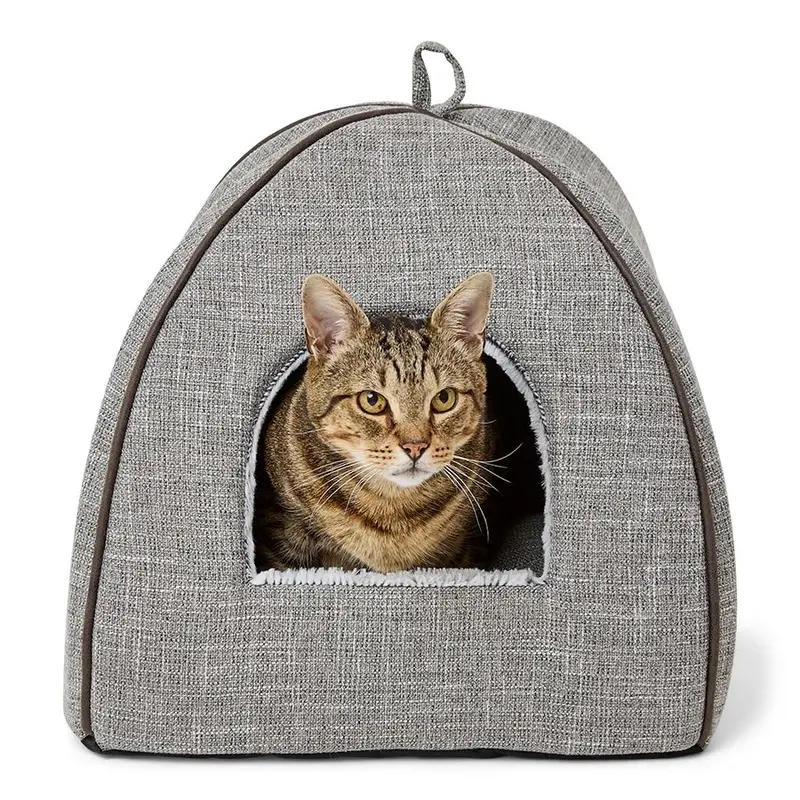 Pets At Home Self Heat Igloo Cat Bed Grey