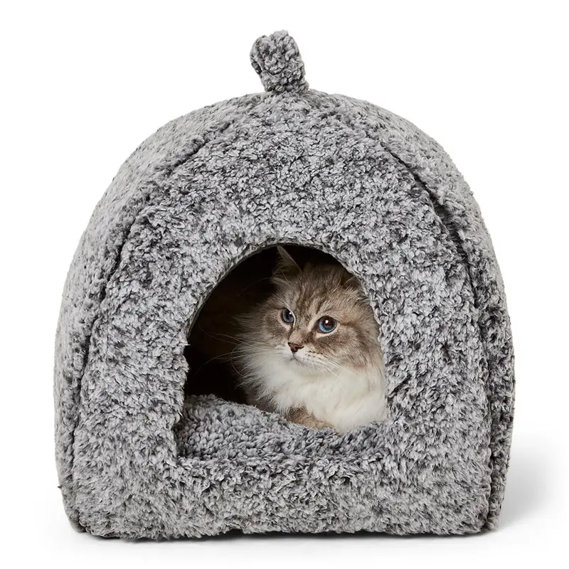 Pets At Home Marl Igloo Cat Bed Grey