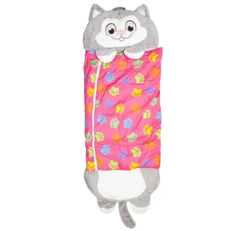 Vfm E-Store Unisex Pink Plush Animal Cushion Sleeping Bag Cat (167 X 65Cm)
