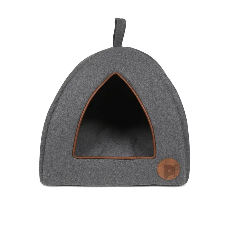 Petface Grey Graphite Felt Igloo Cat Bed