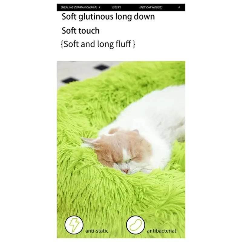 Spactz Pet Cat Nest Soft Long Plush Warm Nest, S+C