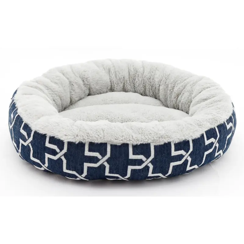 Livinluxury Blue (Cat Bed Round, ) Petra Luxury Soft Cat Beds 76Cm