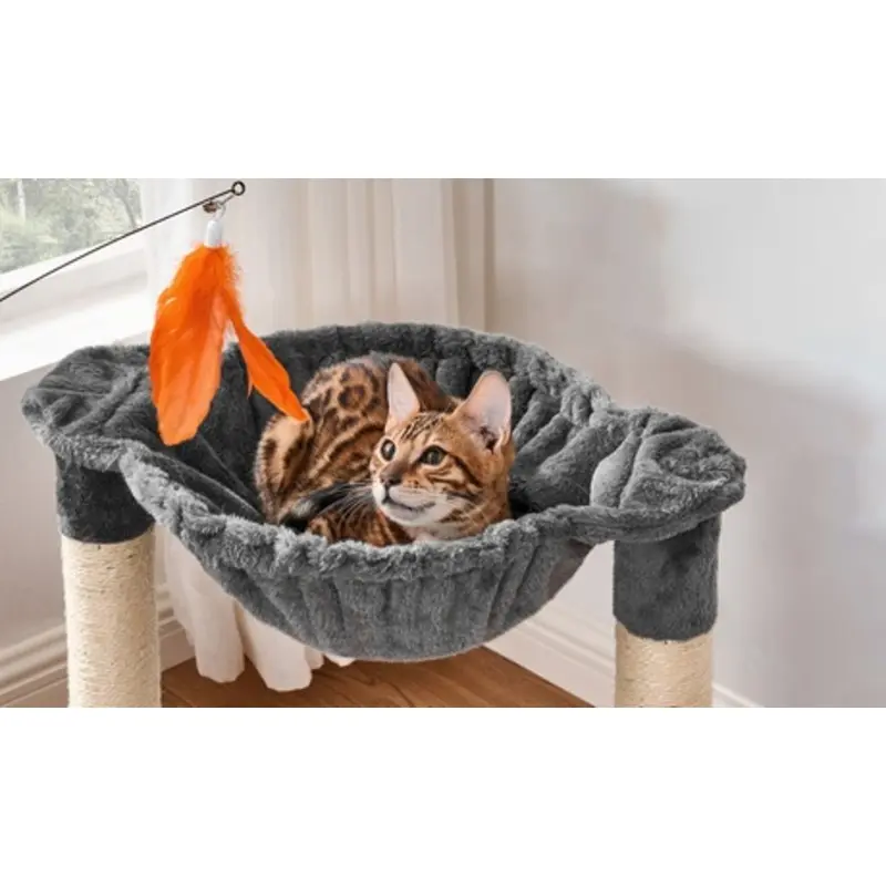 Groupon Cat Tree With Hammock Bed And Scratching Post Indoor Tower 48Cm