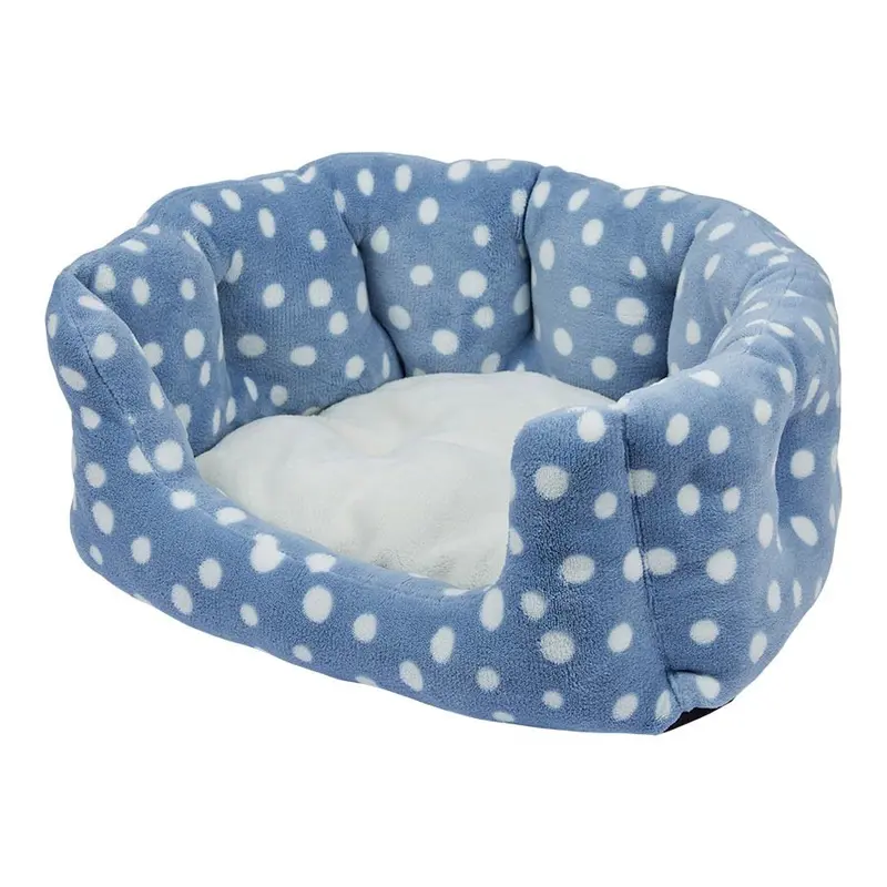 Pets At Home Spotty Clamshell Cat Bed Blue