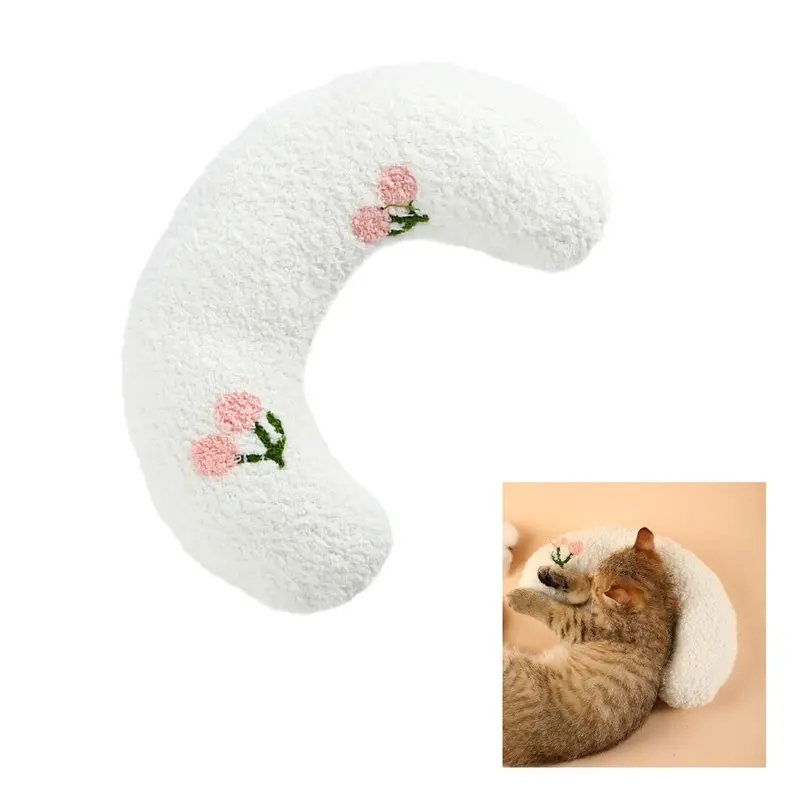 White (White) Ultra Soft U-Shape Cat Dog Pillow - Cozy & Calming