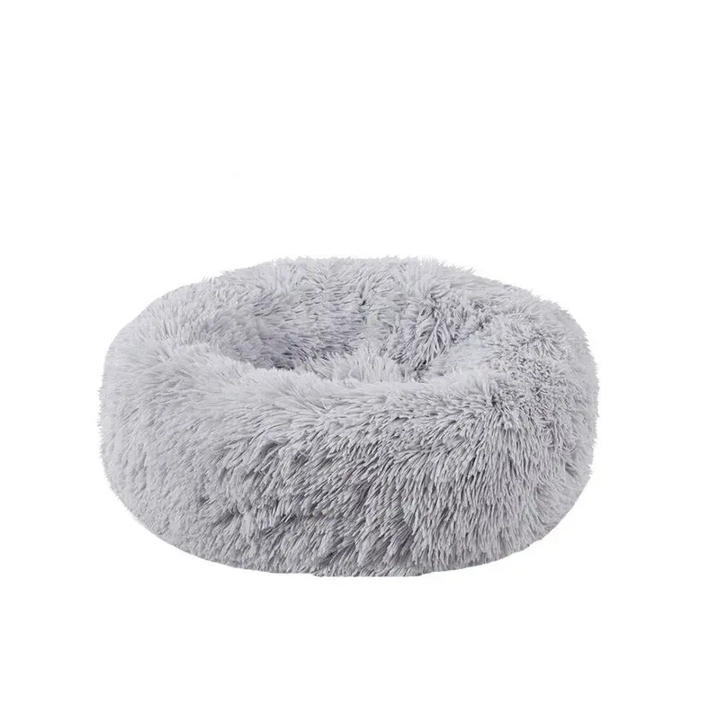Greenzech Light/Gray ( M) Kennel Round Plush Nest Padded Soft Warm For Cat Bed Mat Pad
