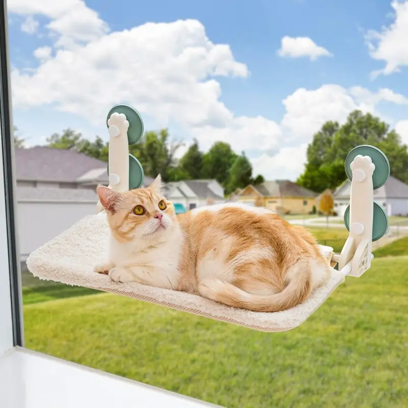 Mewoofun Beige Robotime Cat Window Bed Hammock For Indoor Cat 54X30cm, Size 40