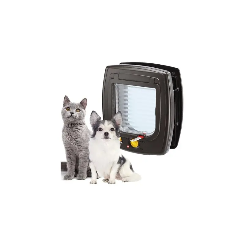 New Ferplast Swing Cat Flap - 4 Closing Modes, Wind-Stopper - Brown Size 5