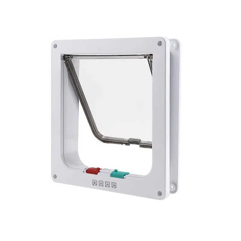 White (, M) Door Pet Twoway Plastic Products Cats Dogs Supplies Controll Free Entry Exit