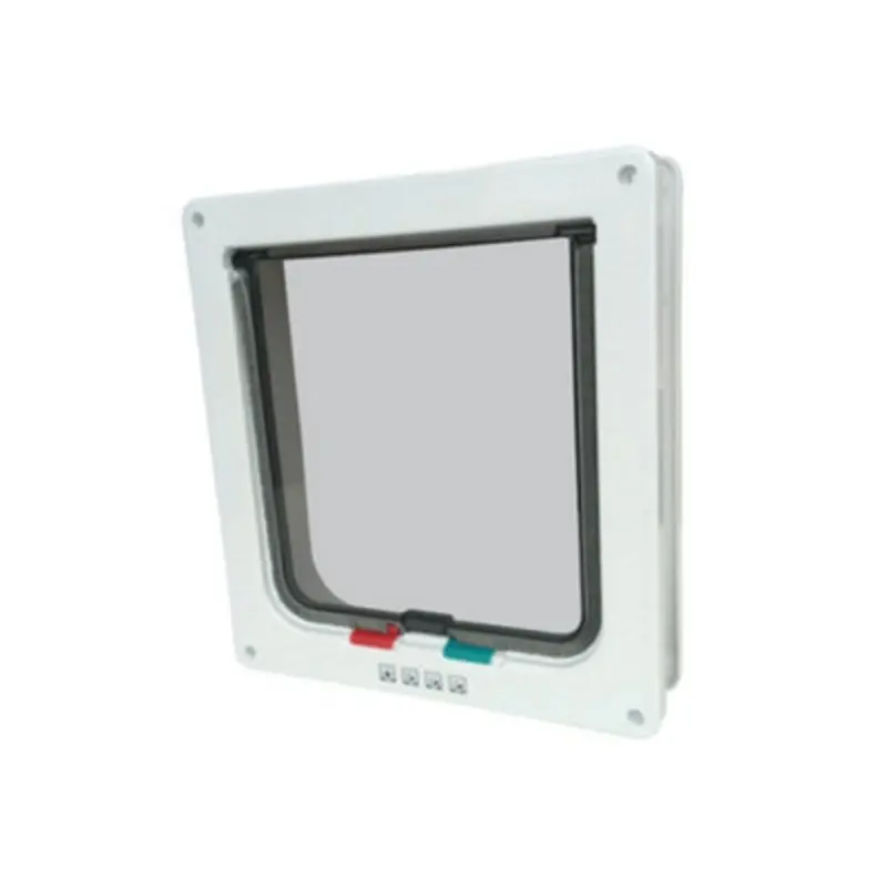 B&Q M-Pets Doras Cat Door With Tunnel - Big Cat - 4 Way Locking White