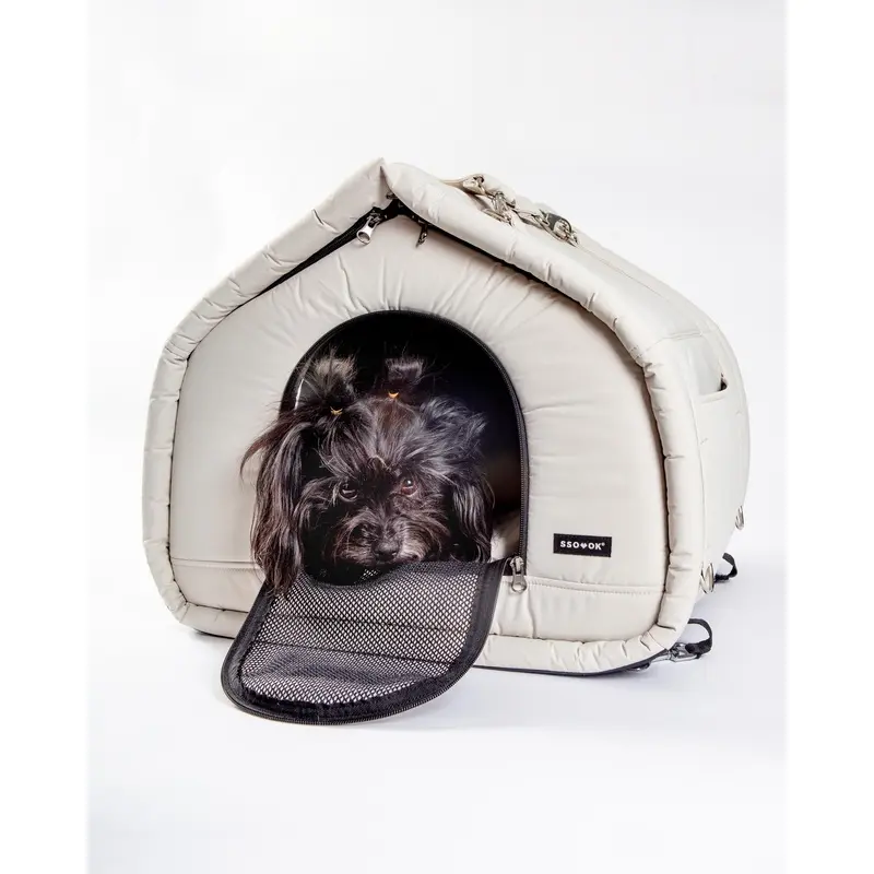 2-In-1 Pet Bed w/ Handles in Black or Beige (FINAL SALE)