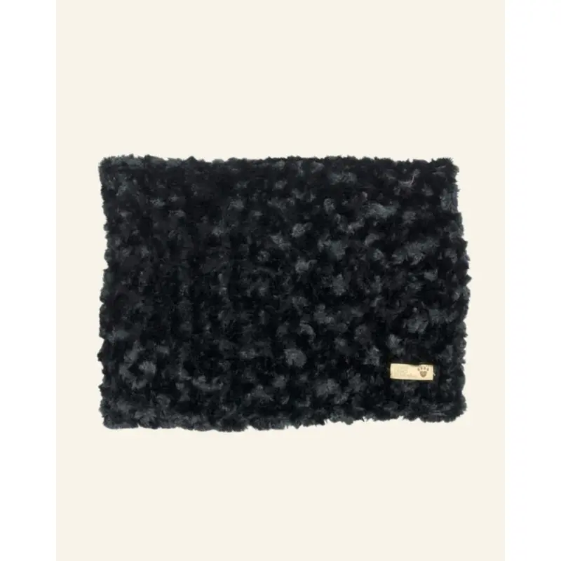 Black Curly Sue Dog Plush Blanket (Made in the USA)