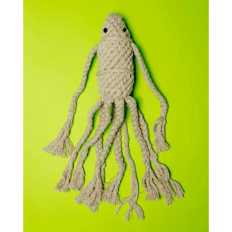 Handmade Sustainable Squid Dog Rope Toy