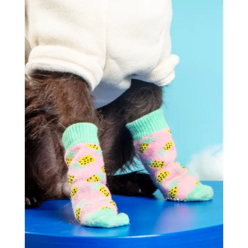 Non-Skid Dog Socks in Pineapple (FINAL SALE)