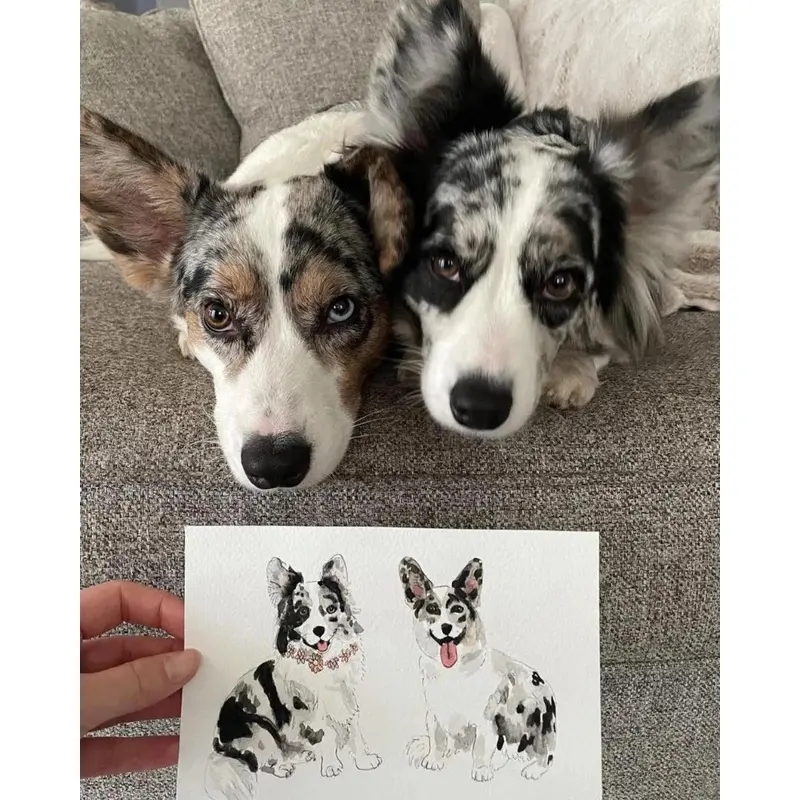 (ADD-ON ONLY) Custom Watercolor Pet Portrait (Addt'l Pet)