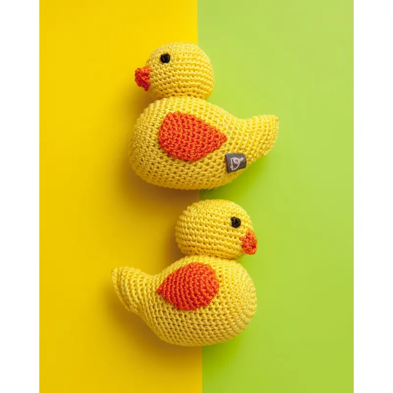 Duck Squeaky Knit Dog Toy