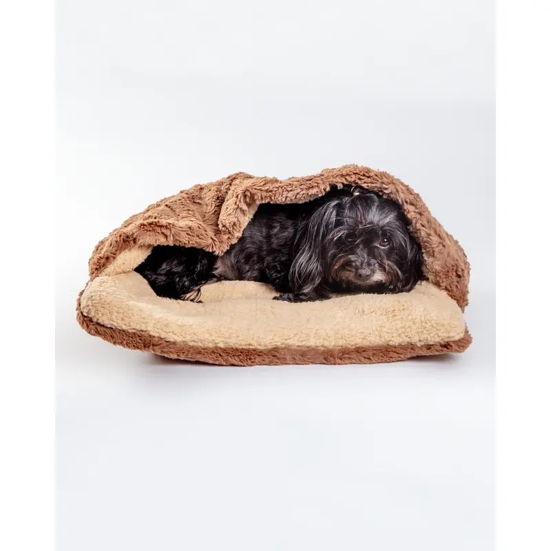 Mushy Pocket Bed in Mocha Faux Fur & Sherpa (FINAL SALE)
