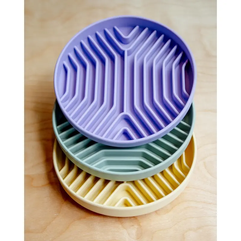 Geometric Silicone + Suction Slow Feeder