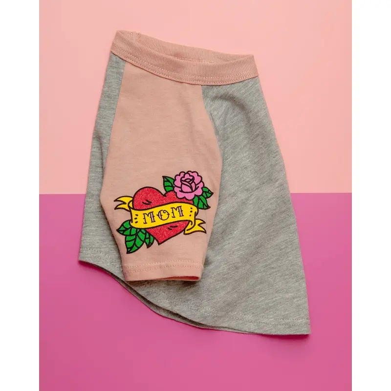 Mom Tattoo Tee in Pink