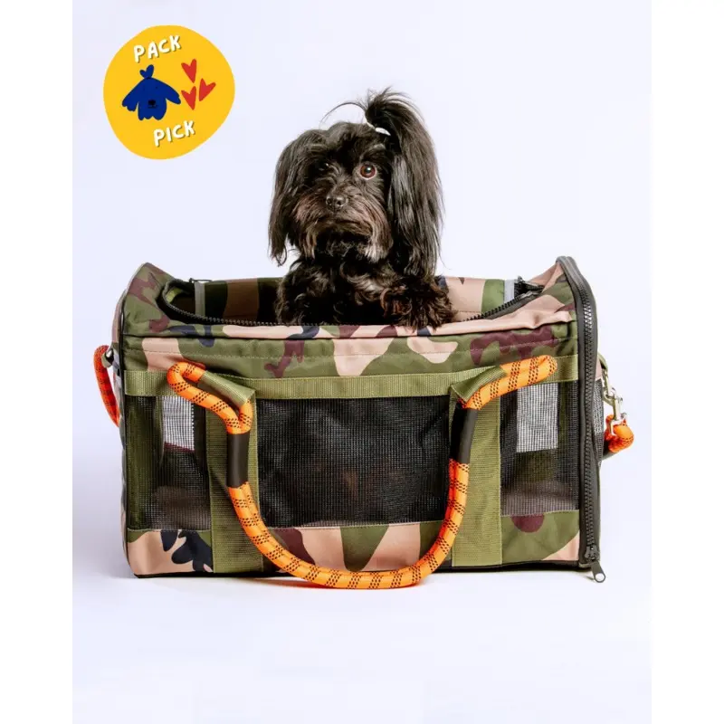 Out-Of-Office Airline Compliant Pet Carrier in Camo w/ Orange (Pro Edition)