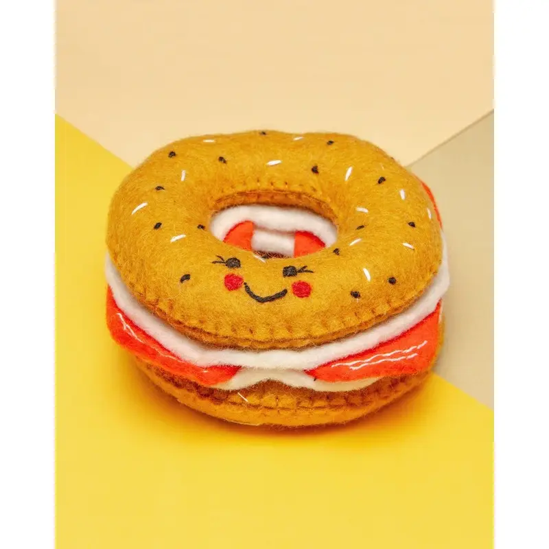 Wool Bagel Squeaky Dog Toy