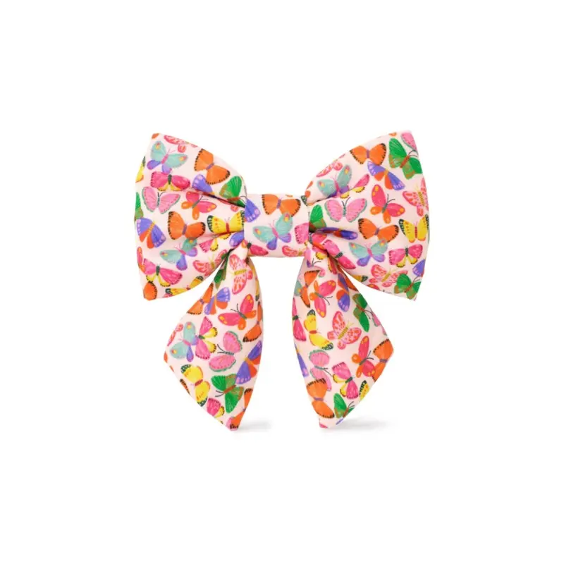 Bright Butterflies Summer Lady Dog Bow