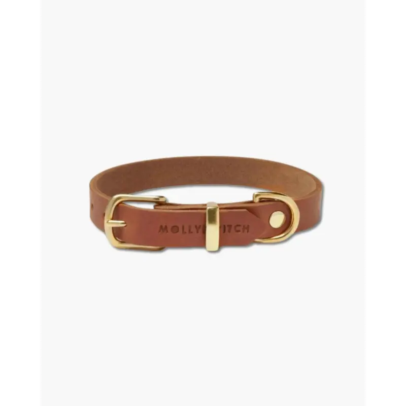 Butter Leather Dog Collar in Sahara Cognac (Made in Austria)